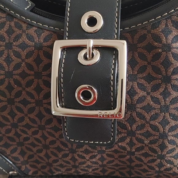 RELIC Leather Shoulder Bag Purse Satchel + wallet - Picture 12 of 14